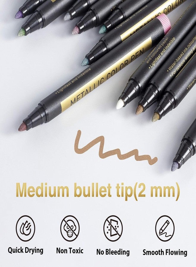 JR.WHITE Metallic Paint Markers, 20 Colors Paint Pen Craft Markers for Art, Rock Painting, Photo Albums, Scrapbooking, Black Paper, Mug, Wood, Easter Eggs, Drawing & Adult Art Supplies - Image 2