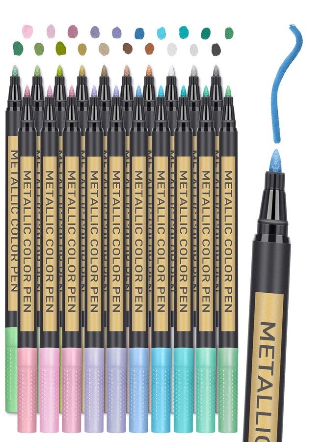 JR.WHITE Metallic Paint Markers, 20 Colors Paint Pen Craft Markers for Art, Rock Painting, Photo Albums, Scrapbooking, Black Paper, Mug, Wood, Easter Eggs, Drawing & Adult Art Supplies - Image 1