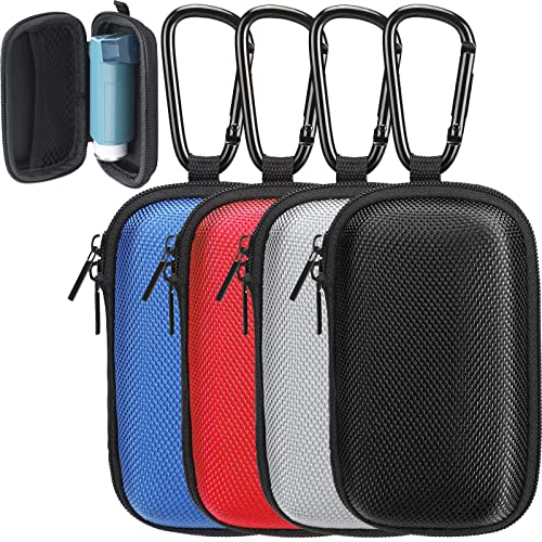Woanger 4 Pcs Hearing Aid Case Hard Asthma Inhaler Holder Travel Hearing Aid Case Earbud Portable Zipper Carry Holder with Mesh Pocket for Inhaler Carrying Aid Other Accessories from Dust and Dirt - Image 1