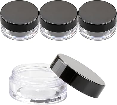 Rumyve4pcs10g 10ml Sample BottleClear Round Plastic JarClear Round Plastic Container Wide Mouth Travel Storage Cosmetic Cream Cap - Image 1