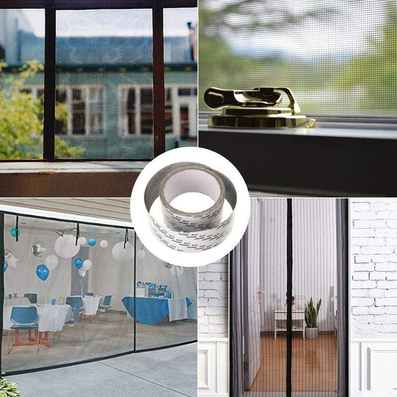 Styxon شريط إصلاح شبكة البعوض ذاتية اللصق 2 متر × 50 مم (عبوة من 1) لشبكة الأبواب، شبكة النوافذ وشبكة الحشرات للشبكات الممزقة - Image 5