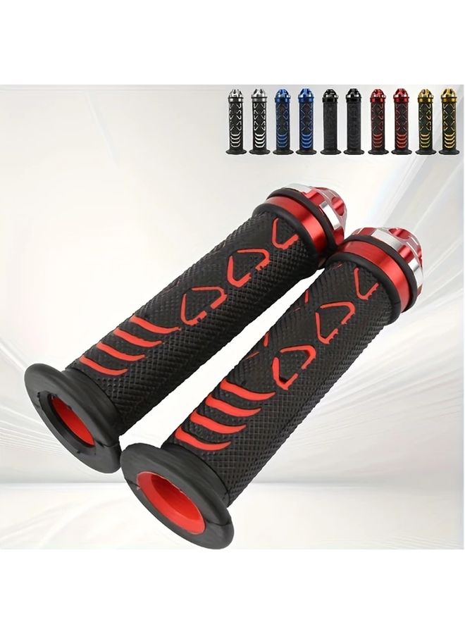 CNC Aluminum Alloy Non Slip Motorcycle Handlebar Grips Heavy Duty Black - Image 1