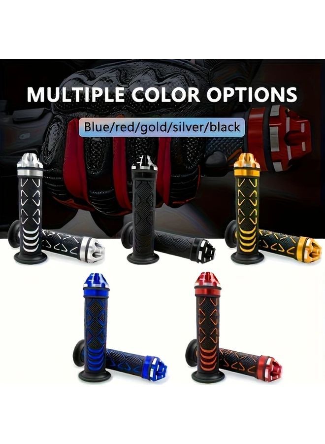 CNC Aluminum Alloy Non Slip Motorcycle Handlebar Grips Heavy Duty Black - Image 3