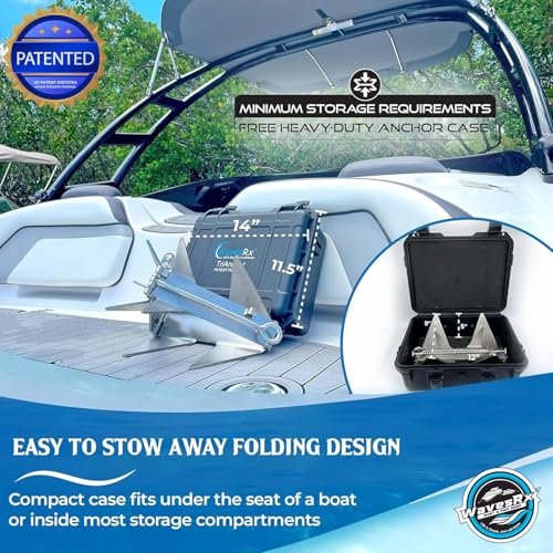 WavesRx 7lb TriAnchor - Stainless Steel Folding Anchor for PWC, Jet Ski & Skiff Boat Anchoring I Ingenious Patent Pending Design Sets Faster & Holds Better Than Grapnel, Fluke, Mushroom or Cube Anchor - Image 4