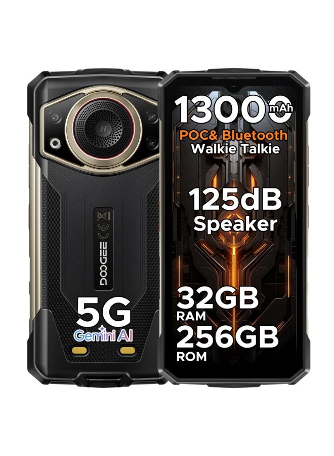 DOOGEE Fire 7 Ultra Rugged Smartphone Unlocked 5G, Rugged Phone 13000mAh Battery/33W Fast Charge, 8GB+256GB(2TB TF), 6.6” HD+ 90Hz Display, IP68/IP69K Waterproof Phone, 125dB Speaker, NFC, Dual SIM - Image 1