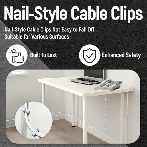 Uvital Phone Extension Cord 15 FT, Telephone Extension Line Cable with RJ11 Plug and 1 in-line Coupler and 15pcs Nail-in Cable Clip Holders, White - Image 4