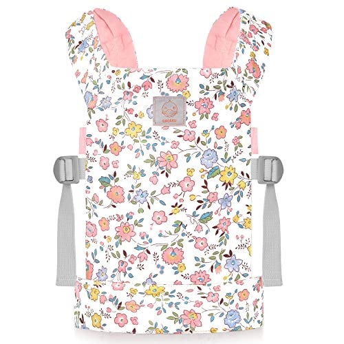 GAGAKU GAGAKU Baby Doll Carrier for Kids Stuffed Animal Carrier Reborn Baby Carrier with Adjustable Straps Baby Doll Accessories Pink Flowers 