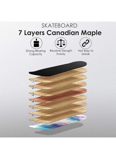 Arabest Skateboard Full Standard Skateboard 7-layer Canadian Maple Double Kick Concave Durable and Stable Suitable for Kids Teens Adults Youth Beginners Professional 79cm*20cm  - Image 3