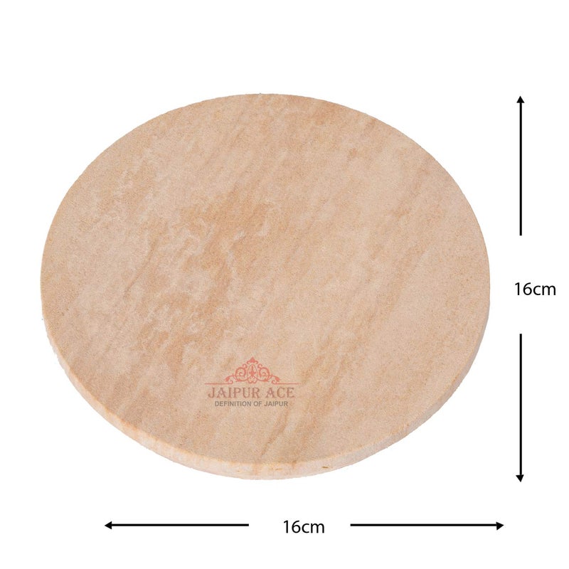 JAIPUR ACE JAIPUR ACE 1 Pieces Stone Chandan PataSandalwood Rubbing Stone with Original 1 Chandan Stick grinding stone for Pooja patha Tilak Havan 6 Inch BrownSmall - Image 3