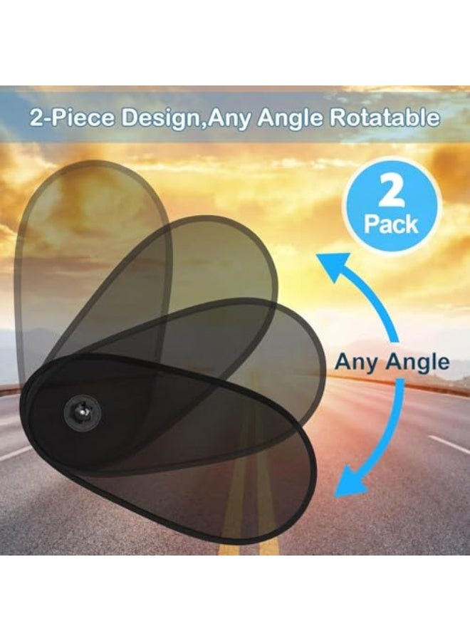 Adjustable Car Side Window Sun Shades, 2 Pack 180° Rotatable UV Blocker, Anti-Glare Heat Protection for Driver u0026 Kids, Suction Cup Fit for Most Cars, SUVs, Minivans, and MPVs - Image 4