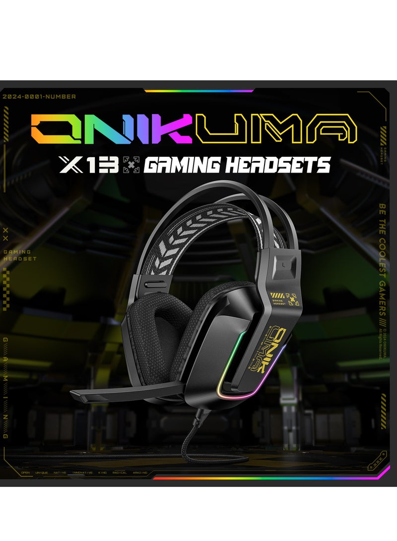 onikuma Wired Gaming Headset LED Lights Smart Control Noise-cancelling Music Headsets  - Image 2