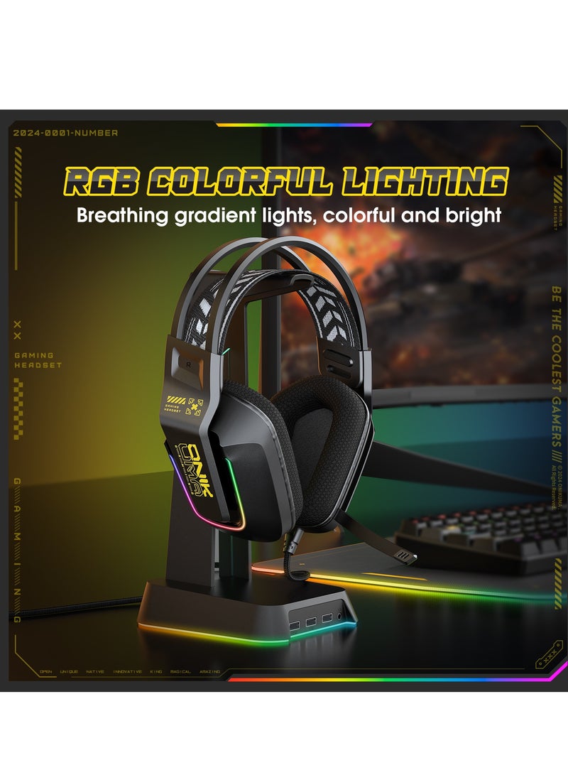 onikuma Wired Gaming Headset LED Lights Smart Control Noise-cancelling Music Headsets  - Image 3