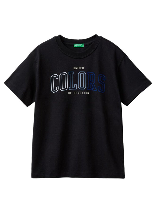 بينيتون تيشيرت أولاد مطبوع بأكمام قصيرة - Image 1