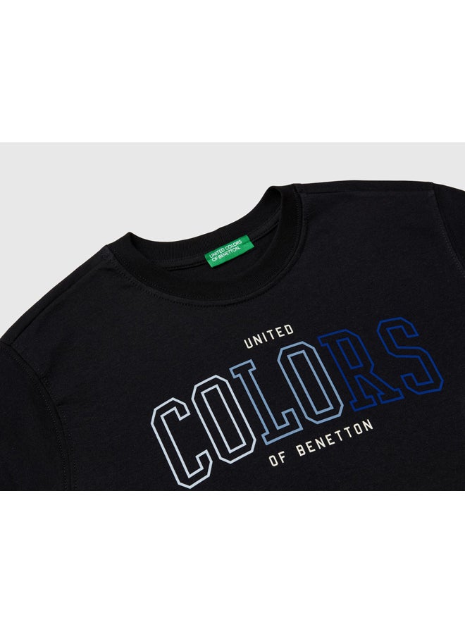 بينيتون تيشيرت أولاد مطبوع بأكمام قصيرة - Image 3