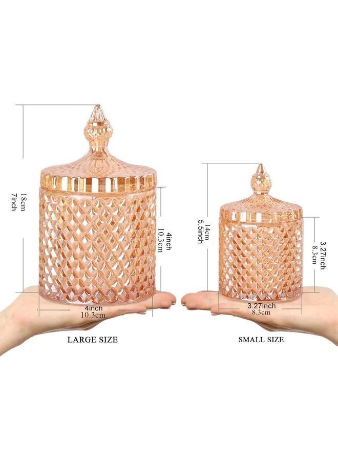 HOMESTAR 2 Pack Holder Glass Apothecary Jars with Lids Bathroom Storage Organizer for Cotton Swabs, Balls, Pads, Floss Picks, Vanity Storage Containers for Makeup, Candy, Jewelry - Image 3