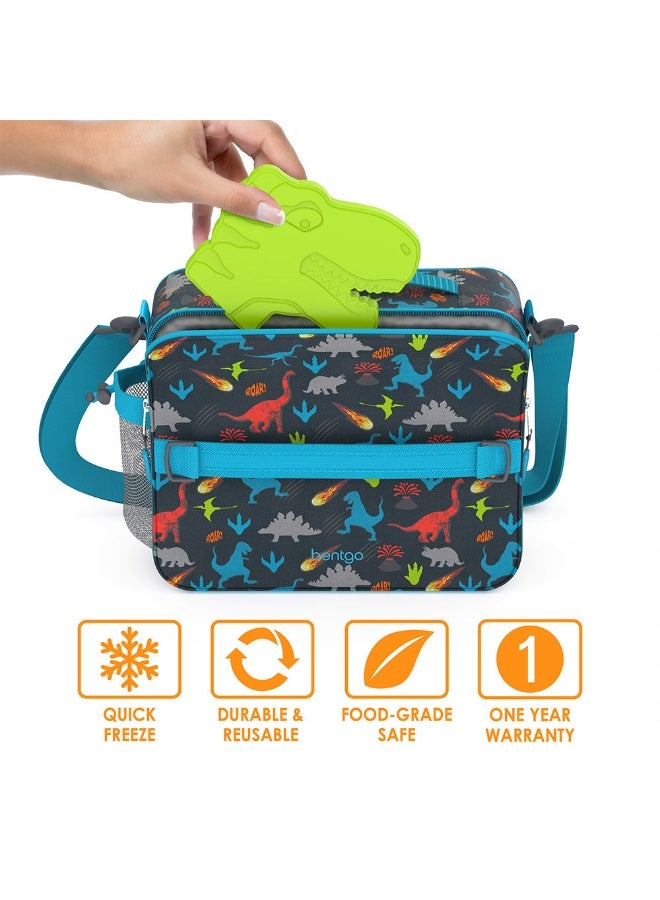 Bentgo Buddies Reusable Ice Packs for Kids  4-Pack, Dinosaur Design  Slim, Non-Toxic, BPA-Free Cold Packs for Lunch Boxes, School, Travel & Snacks - Image 3