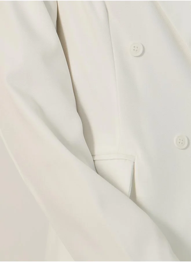 Styli Regular Fit Double Breasted Longline Blazer