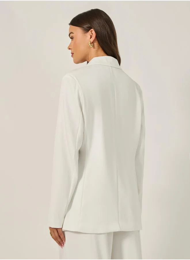Styli Regular Fit Double Breasted Longline Blazer