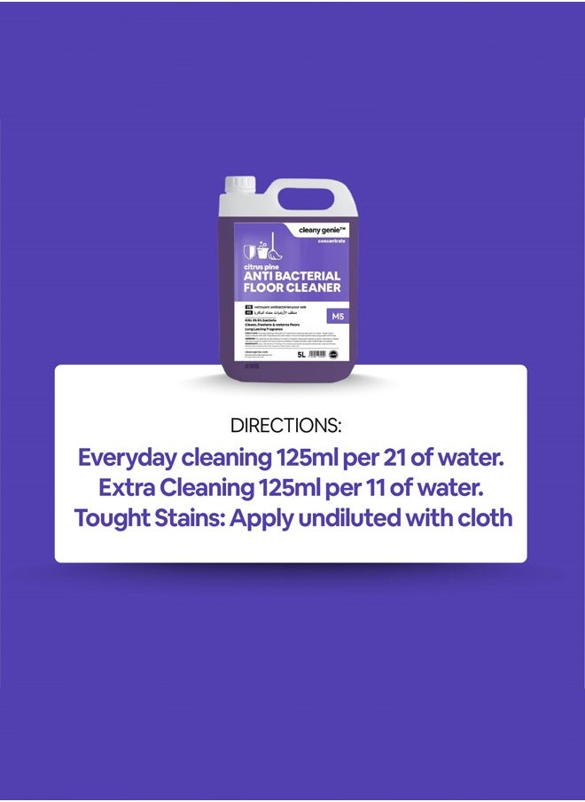 cleany genie Antibacterial Floor Cleaner Concentrate Liquid - Citrus Pine Fragrance 5 Liter  - Image 4
