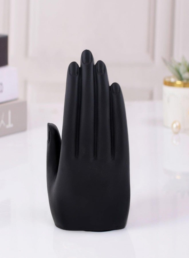 أسينشين تمثال بوذا الذهبي المصنوع يدويًا من خشب النخيل، قطعة ديكور مثالية لعيد ديوالي، هدية رائعة للمنزل، هدية مميزة لغرفة المعيشة، ديكور غرفة الصلاة، قطعة فنية من مادة البولي ريزين لتزيين المنزل (أسود) - Image 4