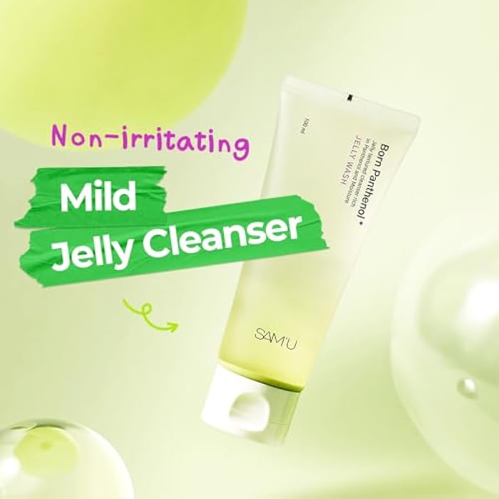 SAM'U Born Panthenol Jelly Wash, Korean Face Cleanser, Low pH Hydrating Gentle Bubble Cleanser, Korean Skin Care for All Skin Types (100ml/3.38 oz) - Image 2