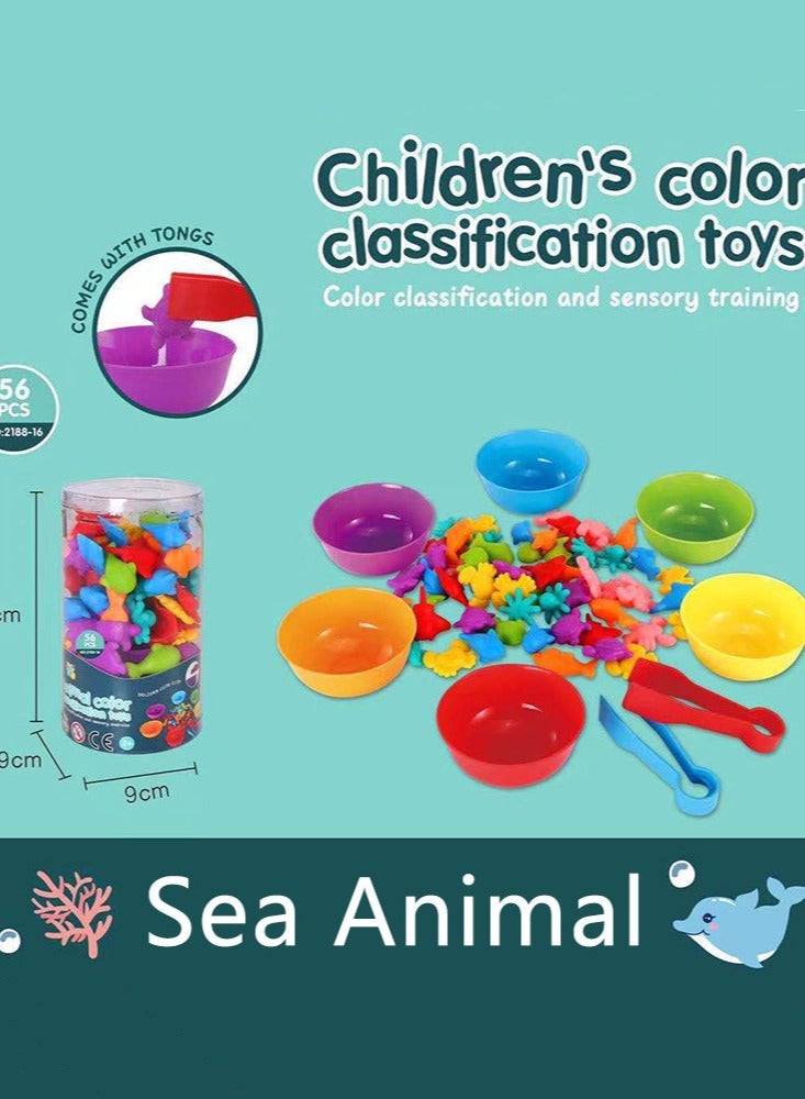 Counting Animals Toys Matching Game for Kids with Sorting Bowls Preschool Learning Educational Activities Toys Color Classification and Sensory Game Set Toddler Montessori Toys - Image 2