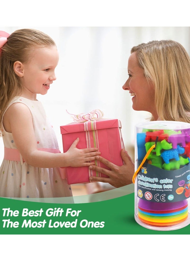 Counting Animals Toys Matching Game for Kids with Sorting Bowls Preschool Learning Educational Activities Toys Color Classification and Sensory Game Set Toddler Montessori Toys - Image 5