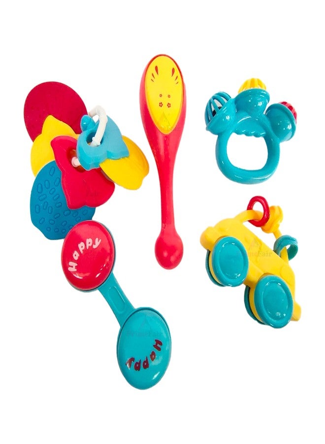 PRIMEFAIR Plastic Baby Rattles Toys Set, Infant Grab Shake Rattle, Sensory Teether, Development Learning Music Toy, 12-36 Months Boys And Girls Kids (Multicolor-08) - Image 1