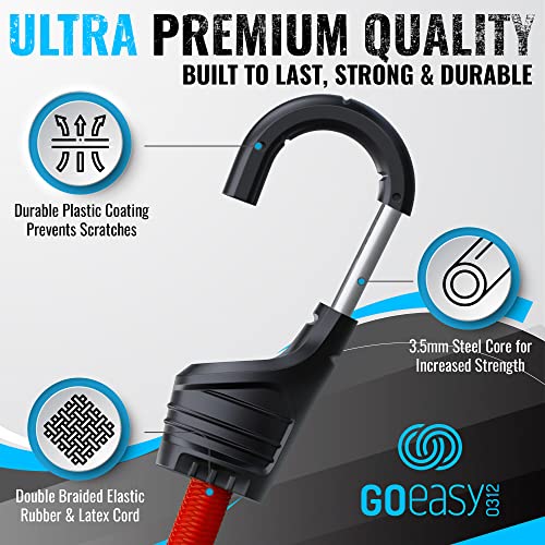 GOEASY0312 Bungee Cords Heavy Duty Outdoor - 30 PCS Bungee Cord with Hooks Assorted Sizes in Carry Bag, 10", 18", 24", 32", 40" Bungee Cords with Hooks & 8" Canopy, Bungee Balls, Tarp Clips - Image 2