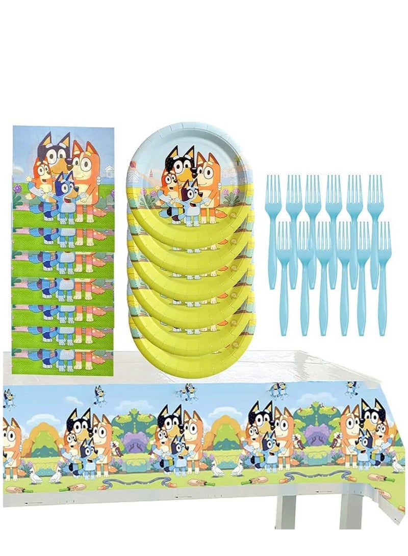 Excefore Theme Party Decoration Birthday Table Cover Plates Forks Paper Napkin Set for Boys and Girls Guests  - Image 3