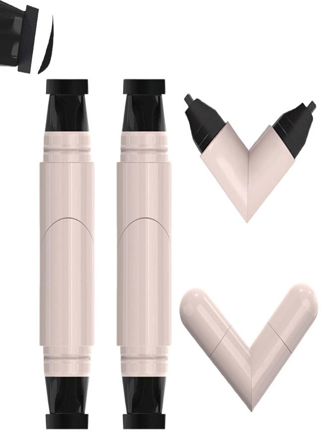 REATIFUL Zena Rotating Eyeliner Stamp Pen,Foldable Winged Eyeliner Stamp,Wing eye liner stamp,Smudge Proof & Waterpoof Eye Liner,Easy Eye Stencil Makeup Tool (2PCS-Black) - Image 1