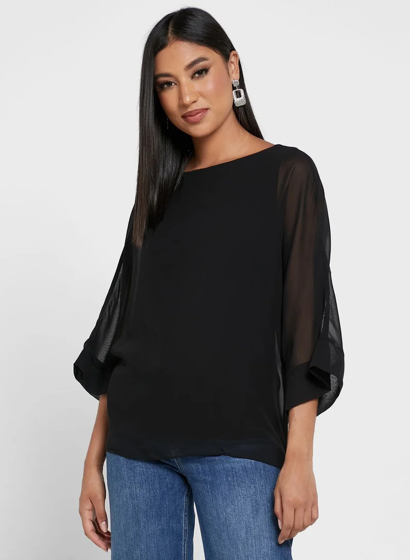 Wallis Round Neck Over Layered Top