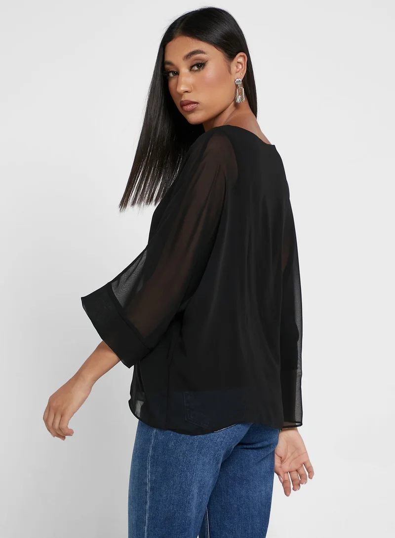Wallis Round Neck Over Layered Top