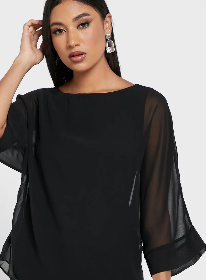 Wallis Round Neck Over Layered Top