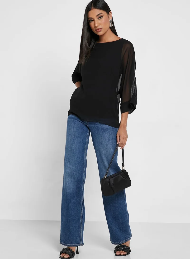 Wallis Round Neck Over Layered Top