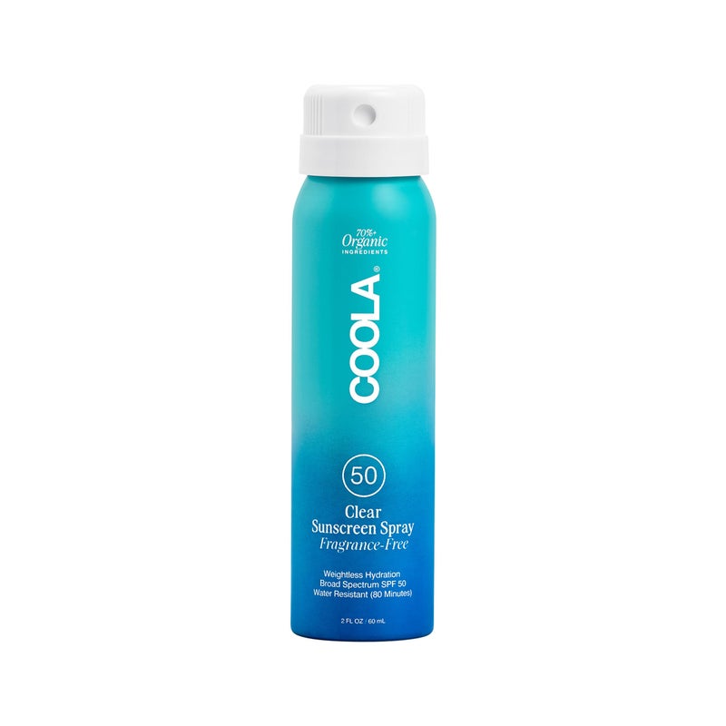 COOLA Organic Sunscreen SPF 50 Sunblock Spray, Dermatologist Tested Skin Care for Daily Protection, Vegan and Gluten Free, Fragrance Free, 2 Fl Oz - Image 1