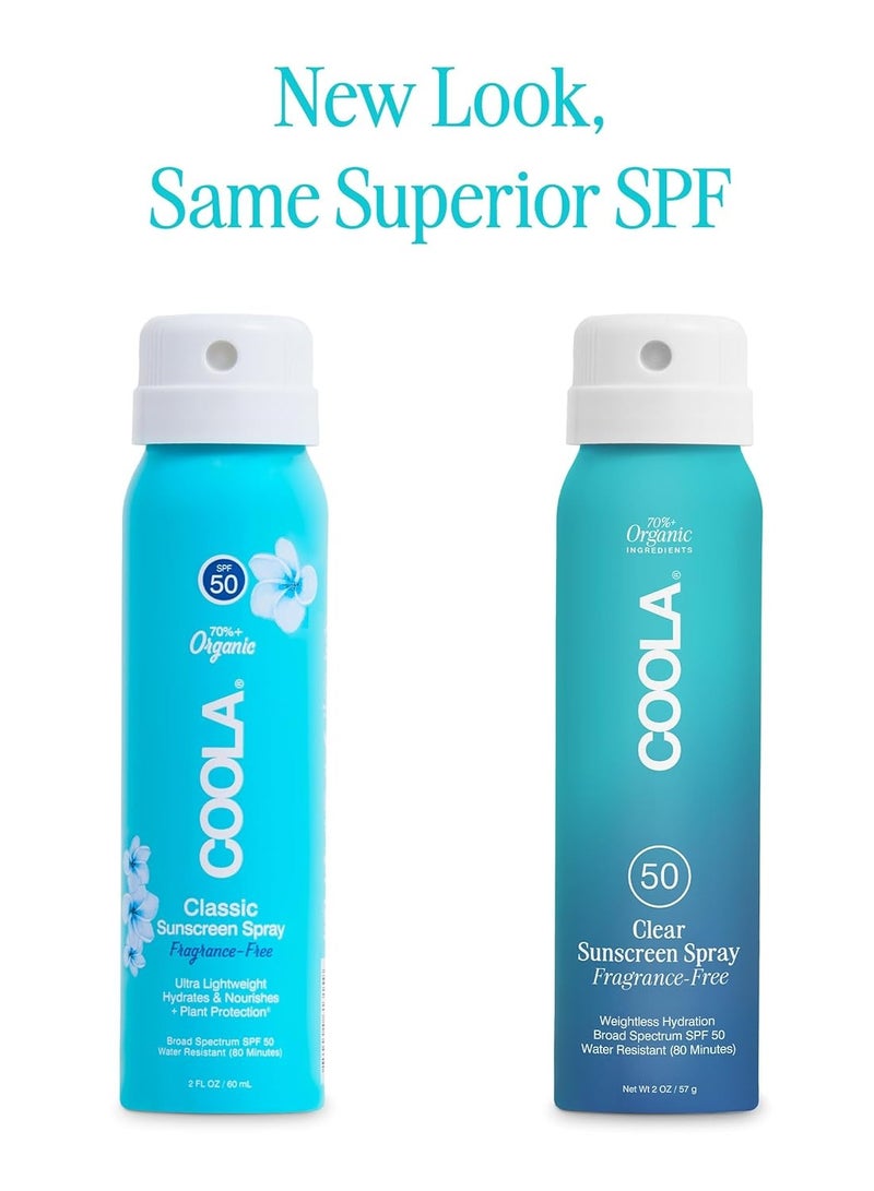 COOLA Organic Sunscreen SPF 50 Sunblock Spray, Dermatologist Tested Skin Care for Daily Protection, Vegan and Gluten Free, Fragrance Free, 2 Fl Oz - Image 3