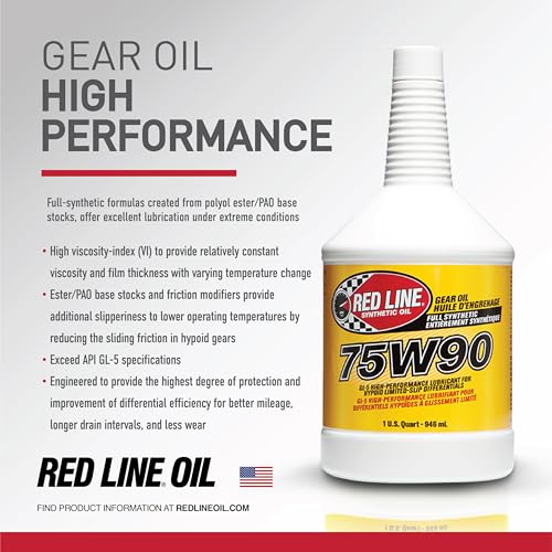 Red Line زيت جير صناعي Red Line 57905 75W90 GL-5 للاستخدام في التفاضلات المحدودة الانزلاق - 1 جالون - Image 3