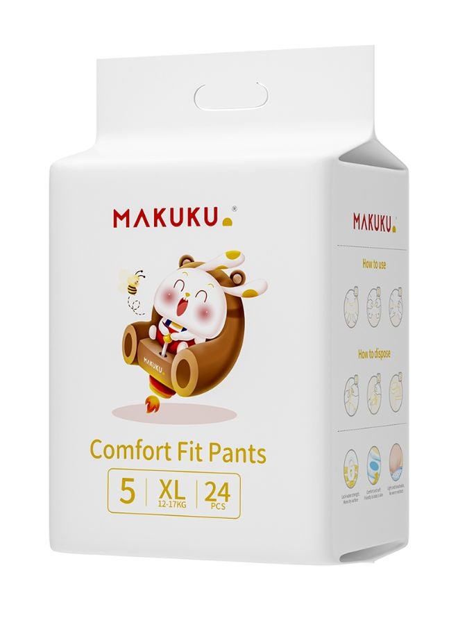 Makuku Baby Comfort  X-Large Size 5 Fit Pants Diapers For 12-17 Months 12-17 Kg 24 Diapers - Image 1