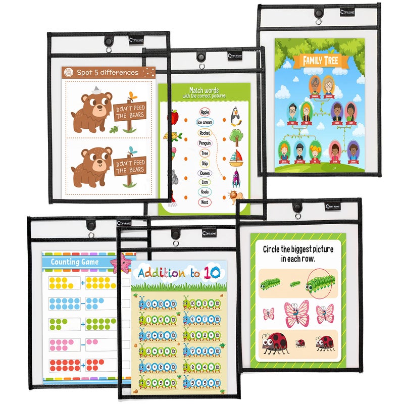 Two Point Magnetic Dry Erase Pockets by Two Point (6-Pack) - Plastic Sleeves | Teaching Supplies | Dry Erase Sheets | Dry Erase Sleeves | School Supplies for Teachers | Job Ticket Holders | Office Products - Image 5