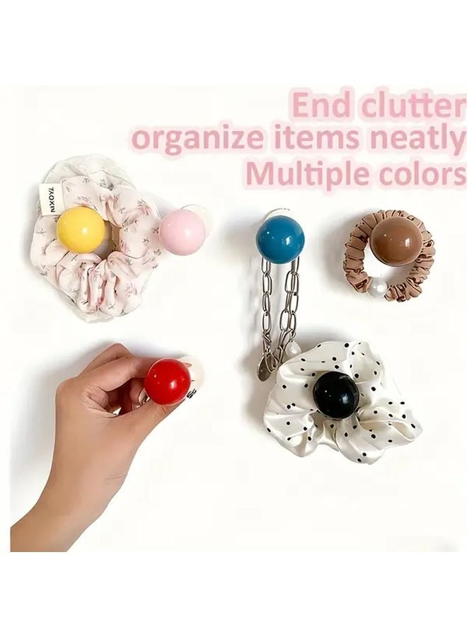 3pcs Wall Mounted Hair Tie Organizer Black Brown Red Adhesive Screw Mount - Image 2