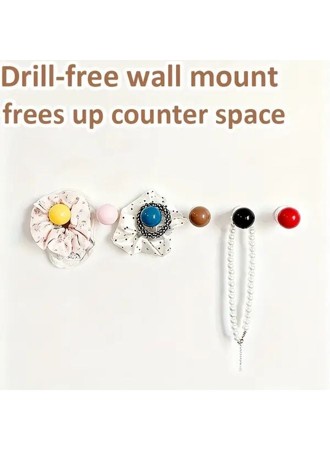 3pcs Wall Mounted Hair Tie Organizer Black Brown Red Adhesive Screw Mount - Image 5