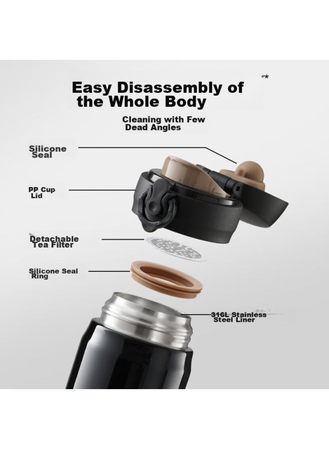 Supor Insulated Mug, 316l Stainless Steel, Business Tea Separation Water Cup, Portable Cup For Students, Car Cup For Men And Women, 500ml - Image 1