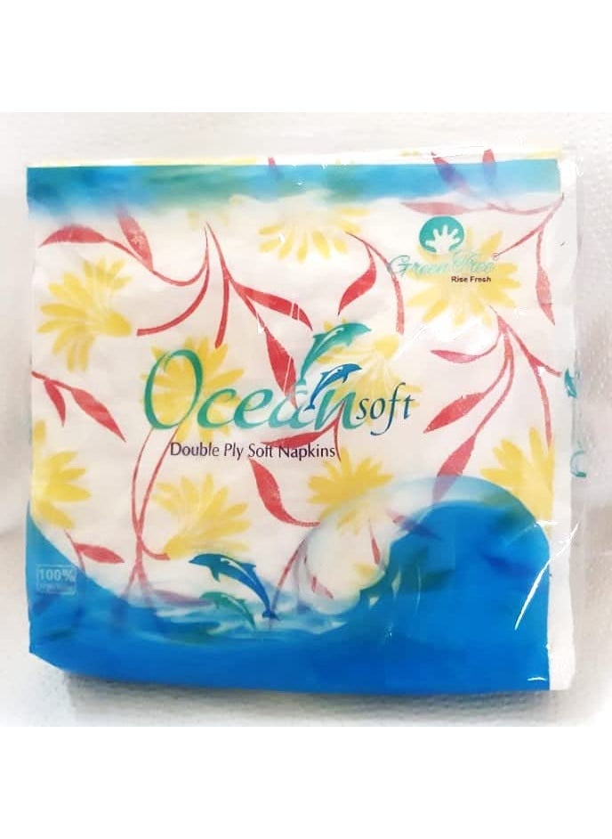 Green Tree Green Tree Ocean Soft 2Ply Printed Tissue Paper Size 33x33 cm 50 TissuePack 5  - Image 3