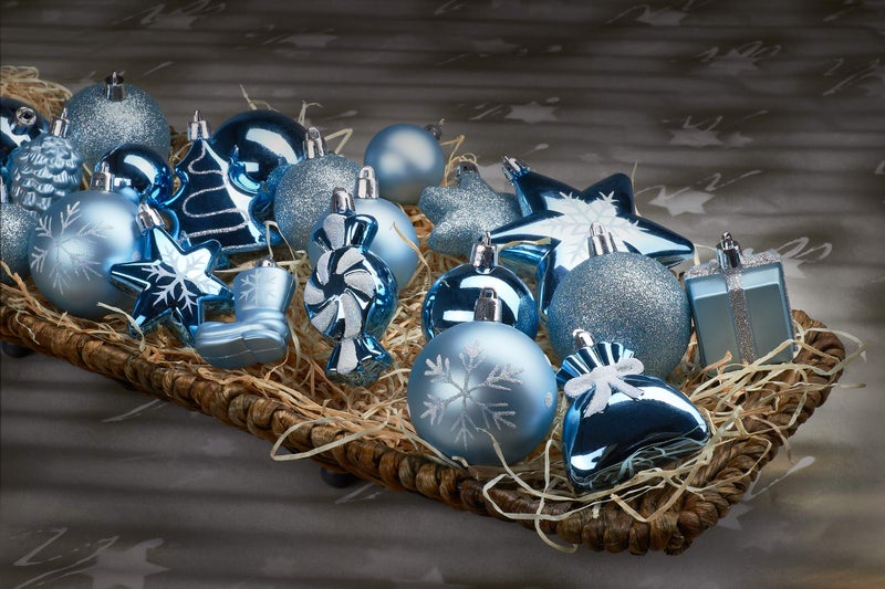 BRUBAKER 77-Piece Christmas Tree Ornaments - Shatterproof - Light Blue/Silver - Image 5