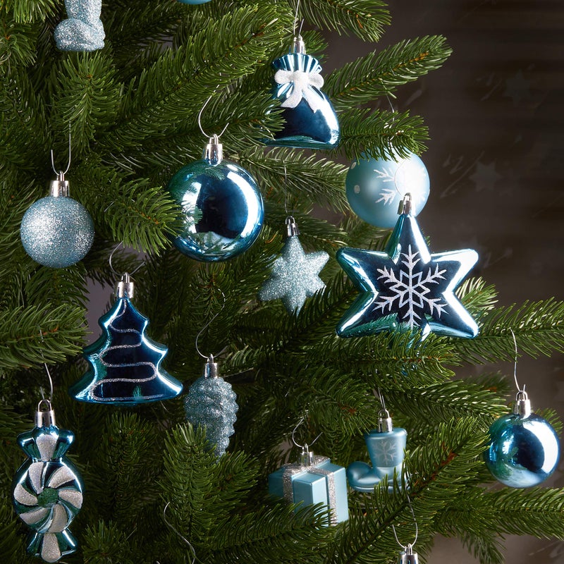 BRUBAKER 77-Piece Christmas Tree Ornaments - Shatterproof - Light Blue/Silver - Image 4