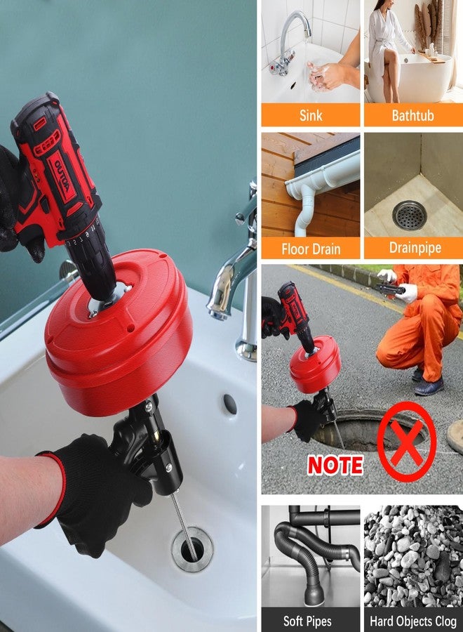 XFIRE-GEAR 35 FT Plus Double Mode Drain Snake Tools, 13-in-1 Drain Auger for Sink and Drain Unblocking, Plumbing Snake for Kitchen, Bathrom and Shower Sink, Snake for Real DYIs[Upgraded 4.0] - Image 2