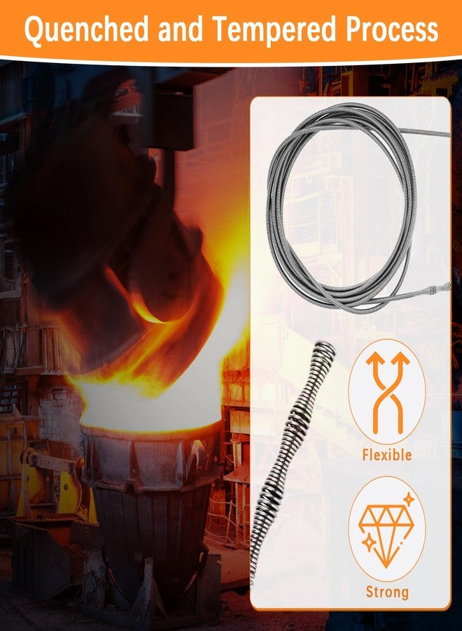 XFIRE-GEAR 35 FT Plus Double Mode Drain Snake Tools, 13-in-1 Drain Auger for Sink and Drain Unblocking, Plumbing Snake for Kitchen, Bathrom and Shower Sink, Snake for Real DYIs[Upgraded 4.0] - Image 3