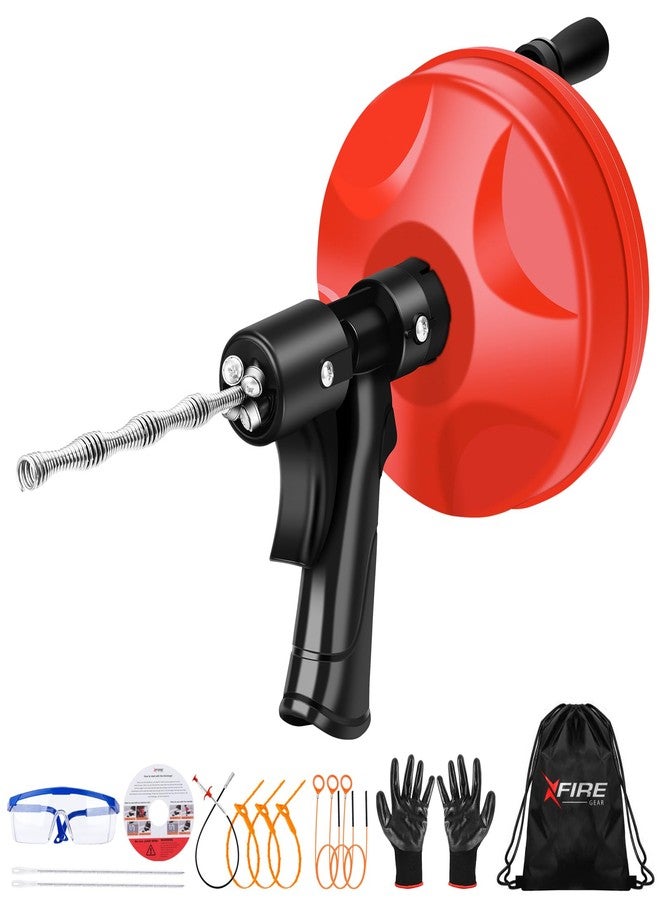 XFIRE-GEAR 35 FT Plus Double Mode Drain Snake Tools, 13-in-1 Drain Auger for Sink and Drain Unblocking, Plumbing Snake for Kitchen, Bathrom and Shower Sink, Snake for Real DYIs[Upgraded 4.0] - Image 1