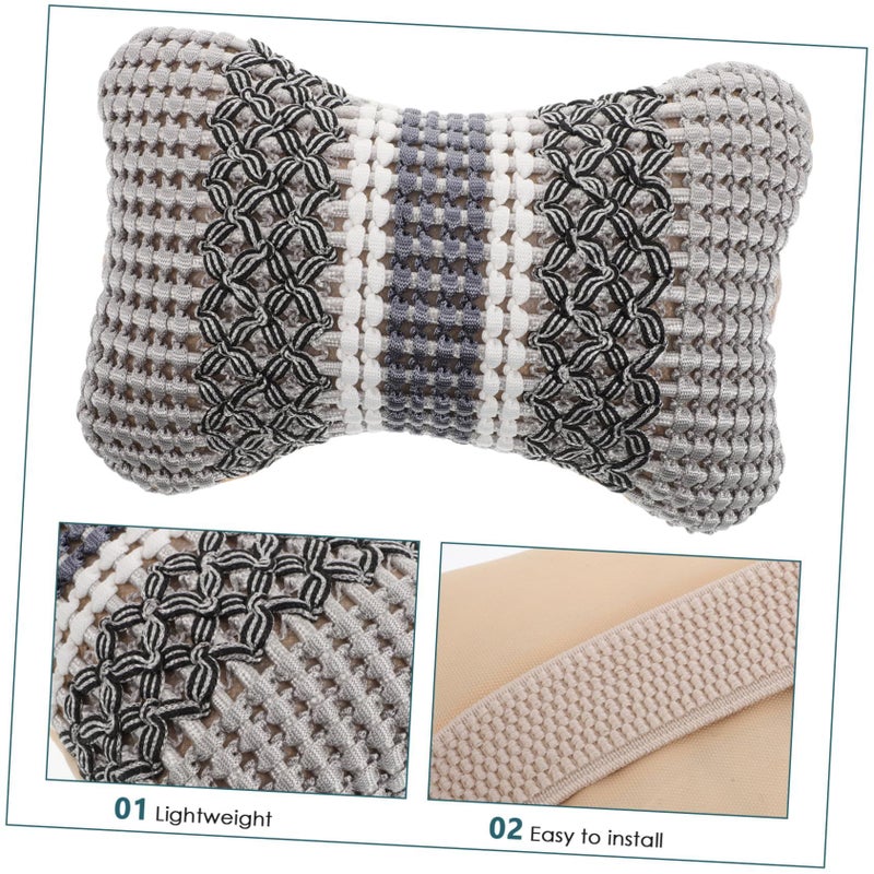 Breathable Ice Car Neck Pillow Ergonomic Summer Comfort Relieves Neck Fatigue Black - Image 4